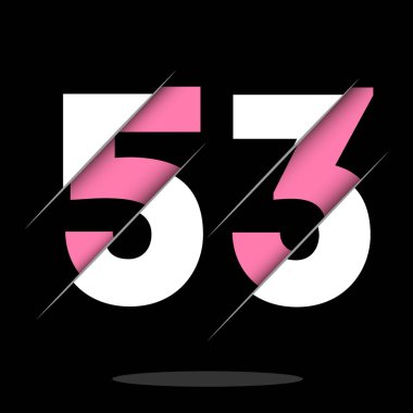 Yaratıcı Kesimi ve Siyah Daire Arkaplanı olan 53 53 Numara Logo Tasarımı. Yaratıcı logo tasarımı.