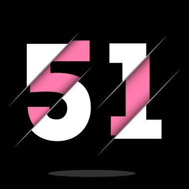 Yaratıcı Kesimi ve Siyah Çember Arkaplanı olan 51 1 Numara Logo Tasarımı. Yaratıcı logo tasarımı.