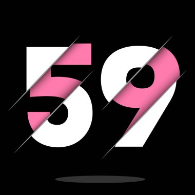 Yaratıcı Kesimi ve Siyah Çember Arkaplanı olan 59 5-9 Numara Logo Tasarımı. Yaratıcı logo tasarımı.