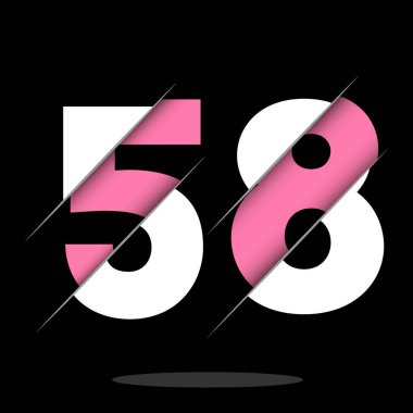 Yaratıcı Kesimi ve Siyah Daire Arkaplanı olan 58 5 Numara Logo Tasarımı. Yaratıcı logo tasarımı.