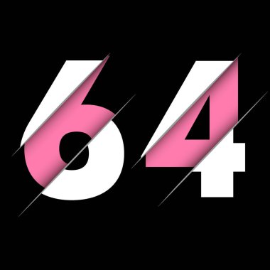 64 64 64 Numara Yaratıcı Kesimi ve Siyah Daire Arkaplanı olan Logo Tasarımı. Yaratıcı logo tasarımı.