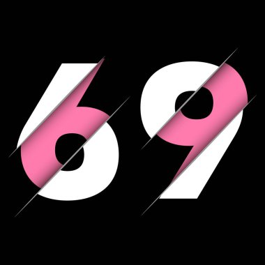 Yaratıcı kesimi ve Siyah Çember Arkaplanı olan 69 69 Numara Logo Tasarımı. Yaratıcı logo tasarımı.