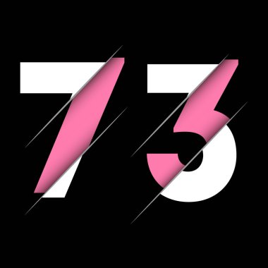 Yaratıcı Kesimi ve Siyah Çember Arkaplanı olan 73 73 Numara Logo Tasarımı. Yaratıcı logo tasarımı.