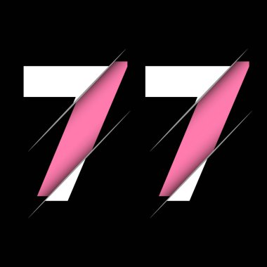 Yaratıcı Kesimi ve Siyah Daire Arkaplanı olan 77 Numaralı Logo Tasarımı. Yaratıcı logo tasarımı.