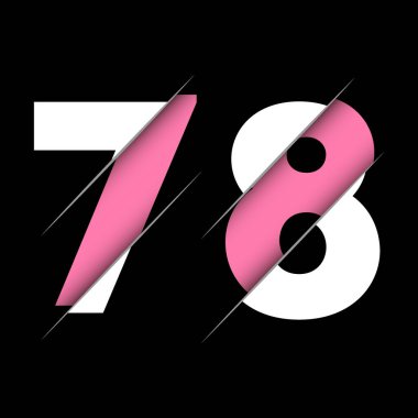 Yaratıcı Kesimi ve Siyah Çember Arkaplanı olan 78 78 Numara Logo Tasarımı. Yaratıcı logo tasarımı.