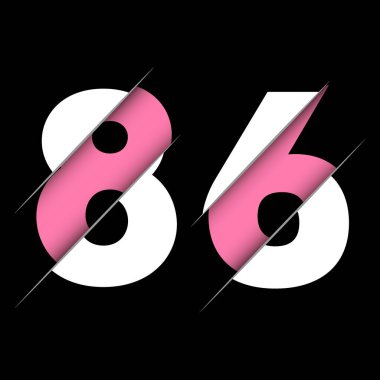 Yaratıcı Kesimi ve Siyah Daire Arkaplanı olan 85 85 Numaralı Logo Tasarımı. Yaratıcı logo tasarımı.