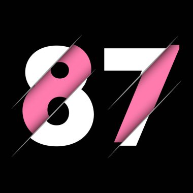 Yaratıcı Kesimi ve Siyah Çember Arkaplanı olan 87 87 Numara Logo Tasarımı. Yaratıcı logo tasarımı.