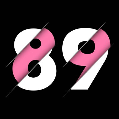89 8 9 Numara Yaratıcı Kesim ve Siyah Çember Arkaplanlı Logo Tasarımı. Yaratıcı logo tasarımı.