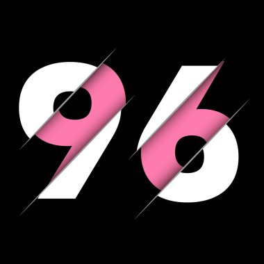 96 96 Numara Yaratıcı Kesikli Logo Tasarımı. Yaratıcı logo tasarımı.