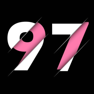 97 97 Numara Yaratıcı Kesimli Logo Tasarımı. Yaratıcı logo tasarımı.