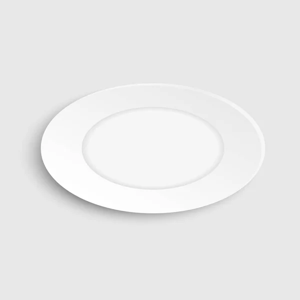 Placa Blanca Aislada Sobre Fondo Transparente Platos Cocina Para Comida — Vector de stock