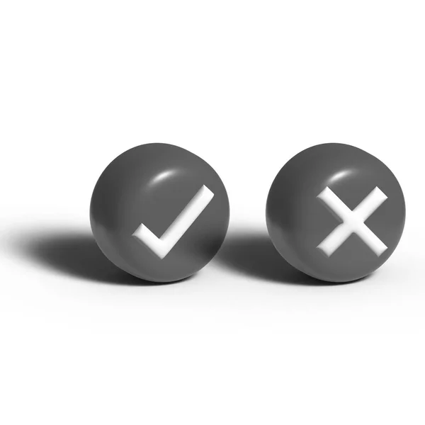 Realistic Check Mark Button Vector Illustration — Vetor de Stock