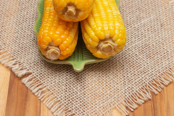 Brazilian Party Corn Bowl Straw Background — Stock Photo, Image