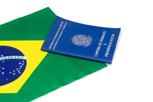 Lauro Freitas Brasil Julho 2022 Documento Trabalho Brasileiro Com Bandeira — Fotografia de Stock