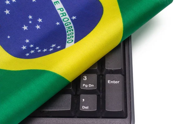 Lauro Freitas Brasil July 2022 Brazilian Flag Keyboard — 스톡 사진