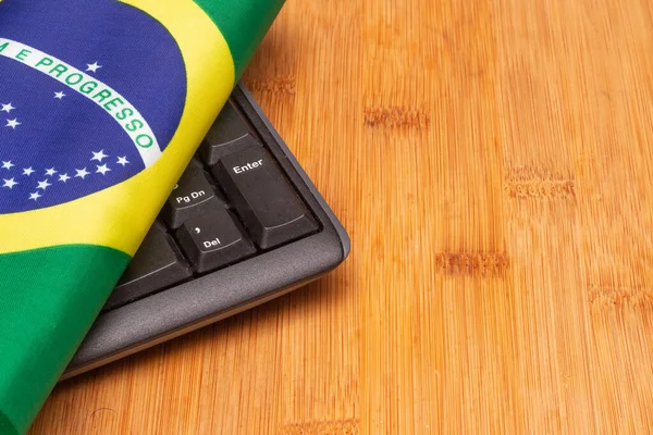 Lauro Freitas Brasil July 2022 Brazilian Flag Keyboardv — Fotografia de Stock