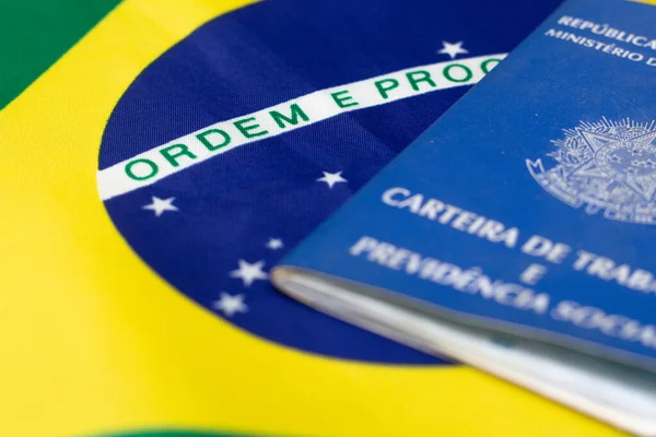 Lauro Freitas Brasil Julho 2022 Documento Trabalho Brasileiro Com Bandeira — Fotografia de Stock