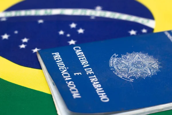 Lauro Freitas Brasil July 2022 Brazilian Work Document Brazilian Flag Immagine Stock