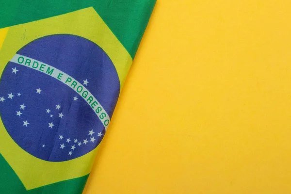 Brazilian Flag Yellow Background — Stock Fotó