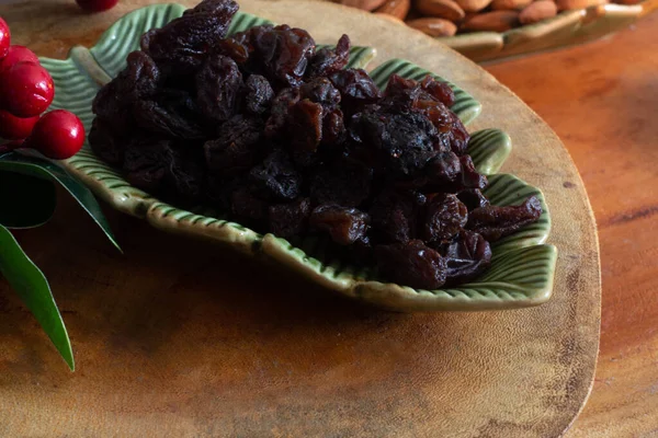 Bowl Full Raisins Christmas Time Stock Image