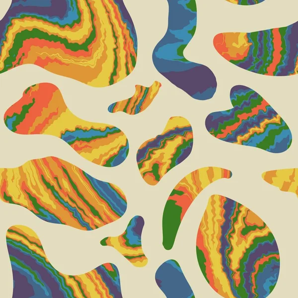 Colorful abstract blobs background. Seamless pattern with random hipster asymmetric gradient shapes — 스톡 사진