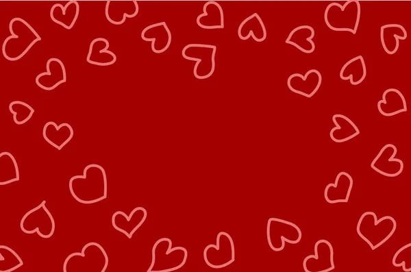 Romantický rámeček na Valentýna. Roztomilý tvar srdce z malých srdcí. Jasně červená barva pro ilustraci lásky — Stockový vektor