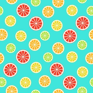 Citrus çeşitliliğinde pürüzsüz desenler. Turuncu, limonlu, limonlu, greyfurtlu parlak duvar kağıdı dokusu. Tatlı sulu arka plan