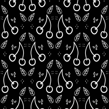 Tatlı kiraz tekrarlı desen. Yabanmersinli, pürüzsüz dokular. Taze sağlıklı besin maddeleri ile yaz motivasyonları