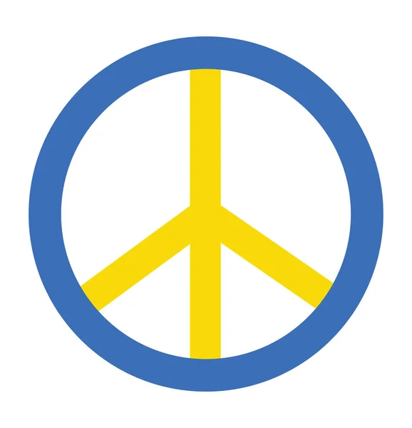 Pace per l'Ucraina elemento clipart. Segno vettoriale blu e giallo, colori pacifici della bandiera ucraina — Vettoriale Stock