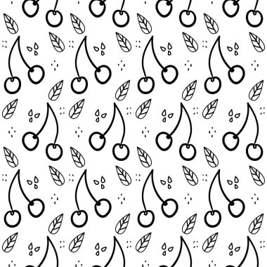 Tatlı kiraz tekrarlı desen. Yabanmersinli, pürüzsüz dokular. Taze sağlıklı besin maddeleri ile yaz motivasyonları