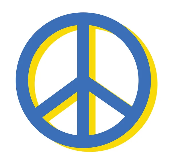 Pace per l'Ucraina elemento clipart. Segno vettoriale blu e giallo, colori pacifici della bandiera ucraina — Vettoriale Stock