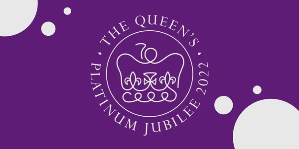 Platina jubileumi zászló II. Erzsébet királynő fennállásának 70. évfordulójára 2022. Egyesült Királyság királyi ünnepség plakát, szórólap, képeslap — Stock Fotó