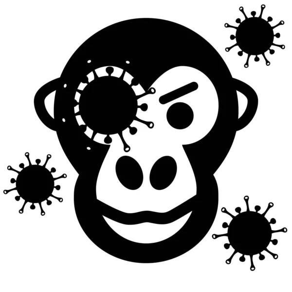 Піктограма Спалаху Вірусу Мавпи Невідкладна Медична Мавпа Вірусна Небезпечна Інфекція — стоковий вектор