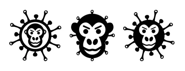 Monkeypox Virus Outbreak Icon Set Health Monkey Pox Emergency Viral — Stockový vektor