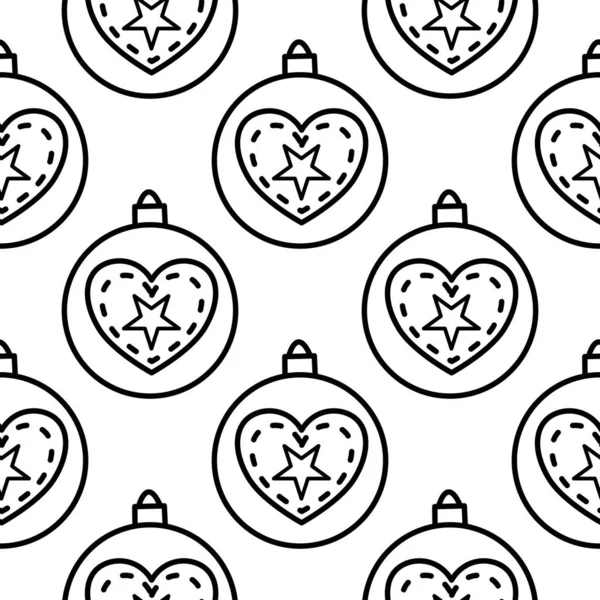 Christmas Ball Pattern Holidays Seamless Bulb Texture New Year Celebration — Stockový vektor