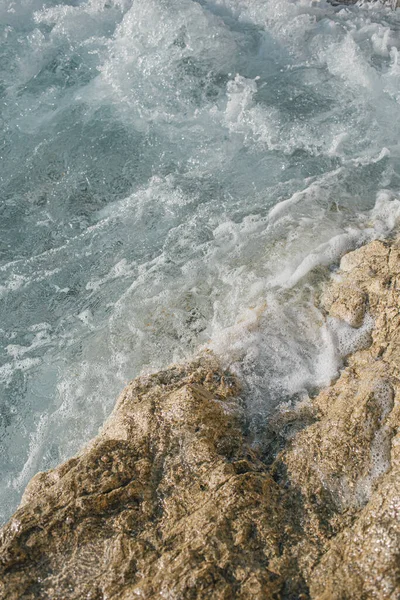 Seaside Landscape Crystal Blue Water Soft Waves Sea Foam Crashing Royalty Free Stock Images