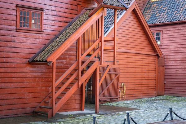 Bryggen Partie Très Ancienne Bergen Norvège — Photo