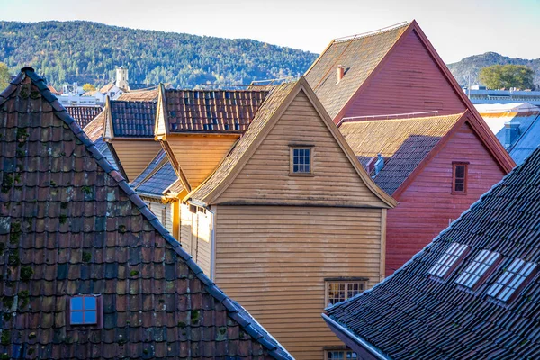 Bryggen Parte Muy Antigua Bergen Noruega —  Fotos de Stock