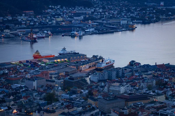 Magnifique Ville Bergen Avec Vue Sur Port Norvège — Photo