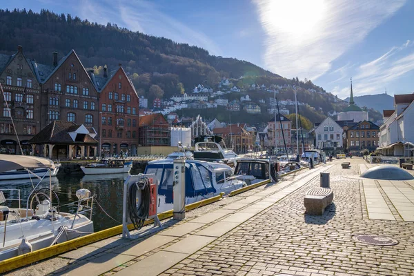 Underbar Stad Bergen Med Utsikt Över Hamnen Norge — Stockfoto