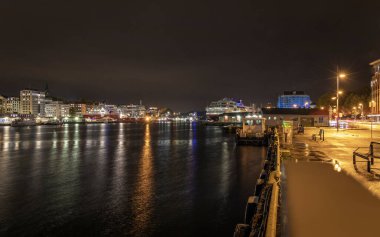 Norveç limanı manzaralı harika bir kasaba Bergen.