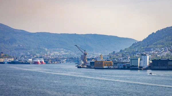 Paysages Port Bergen Avec Nostebukten Nordnes Norvège — Photo