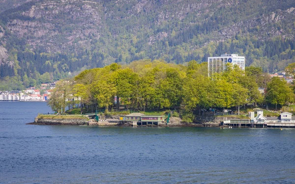 Landschaften Hafen Bergen Mit Nostebukten Und Nordnes Norwegen — Stockfoto