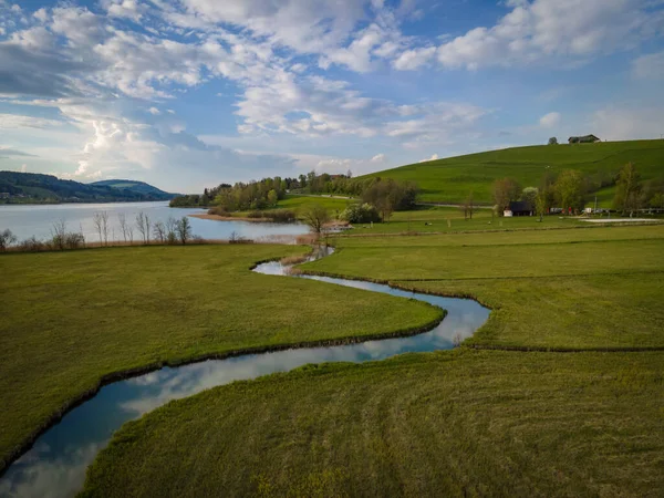 Wonderful Landscape Zeller Bach Irrsee River Austria — 스톡 사진