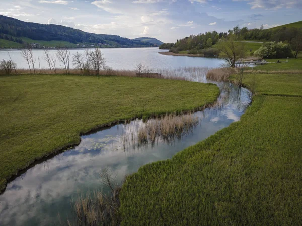 Wonderful Landscape Zeller Bach Irrsee River Austria — 스톡 사진