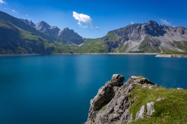 wonderful mountain walk around the lake Luenersee in Vorarlberg, Austria