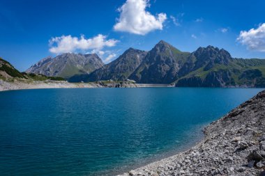 wonderful mountain walk around the lake Luenersee in Vorarlberg, Austria