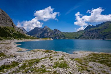 wonderful mountain walk around the lake Luenersee in Vorarlberg, Austria