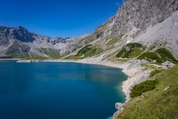 wonderful mountain walk around the lake Luenersee in Vorarlberg, Austria