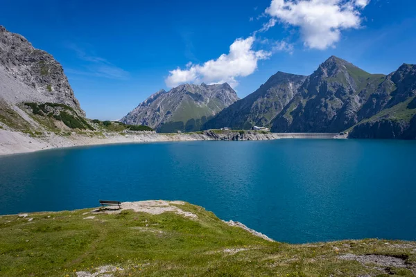 Wonderful Mountain Walk Lake Luenersee Vorarlberg Austria — Stockfoto